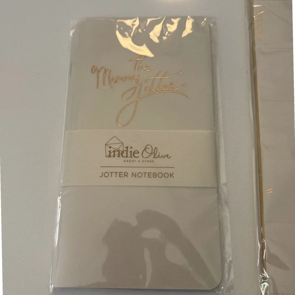 Indie Olive Mommy Jotter Notebook & Weekly Planner Set‎ Beige Gold Foil Journal